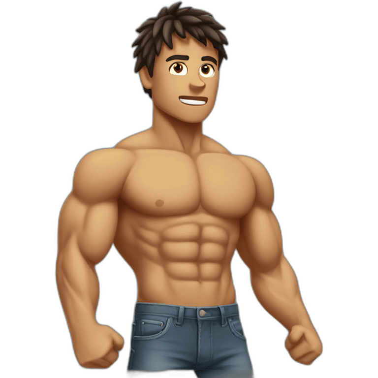 Shredded muscular teenager emoji