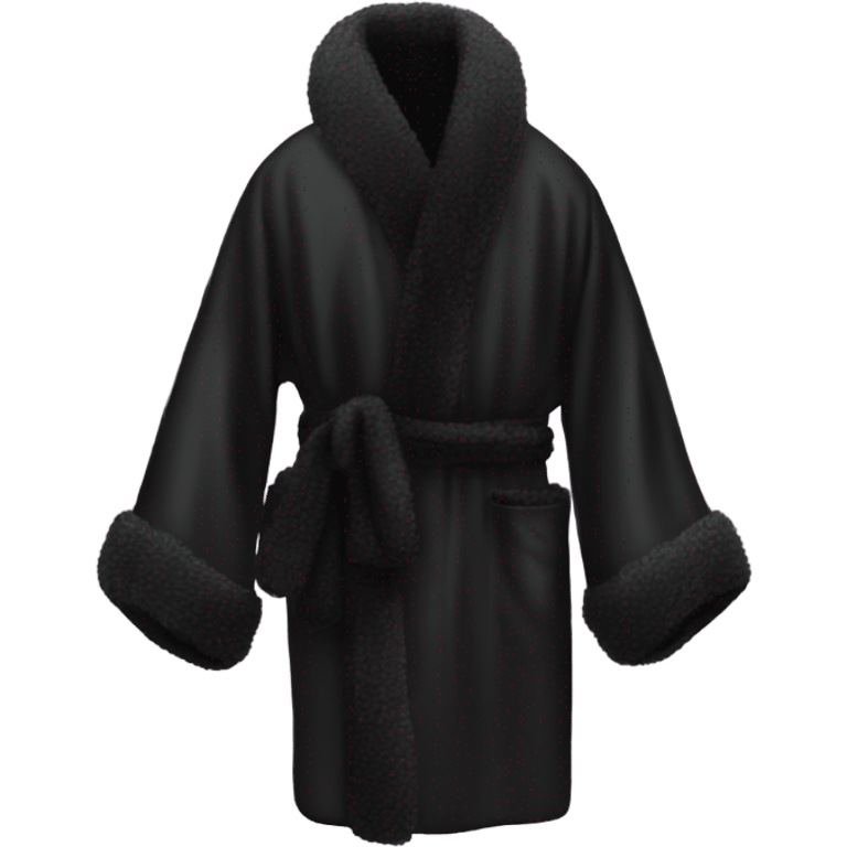 black silk robe with black fur emoji