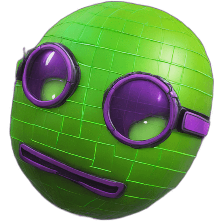 3D Emoji Lemon green and purple neon READY PLAYER ONE matrix Cyberpunk emoji