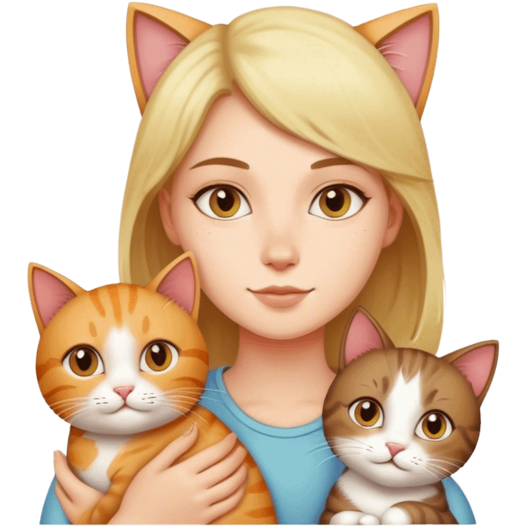 Girl and cat emoji