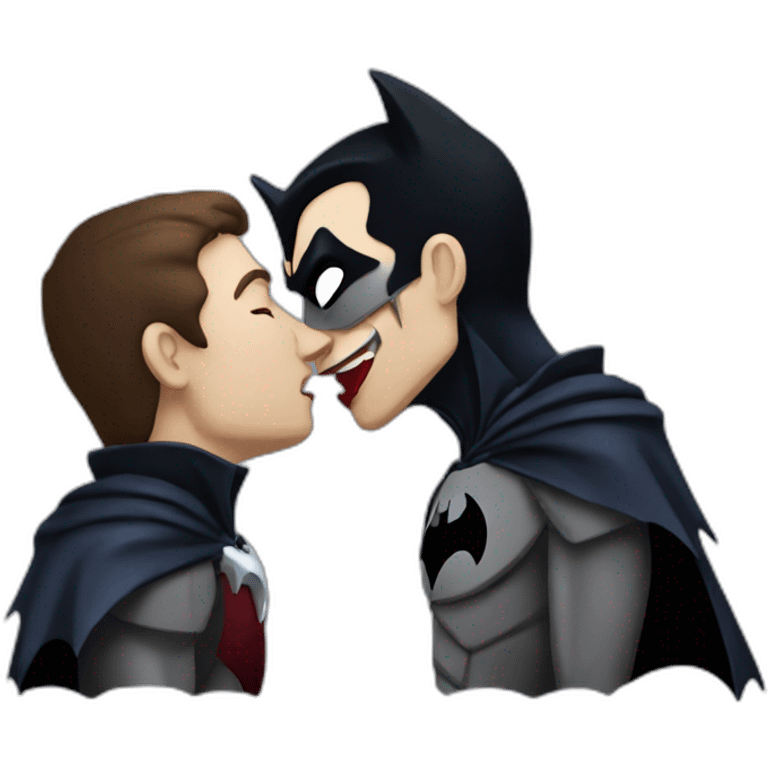 Male vampire kissing batman emoji