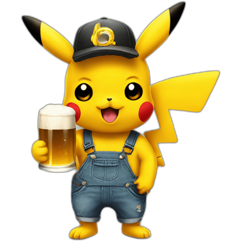 pikachu raver with strong beer emoji