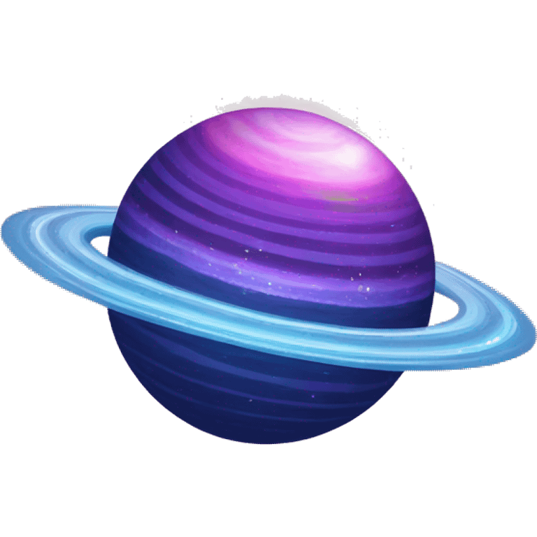 sparkly glittery blue purple and pink glitter planet with white saturn ring emoji