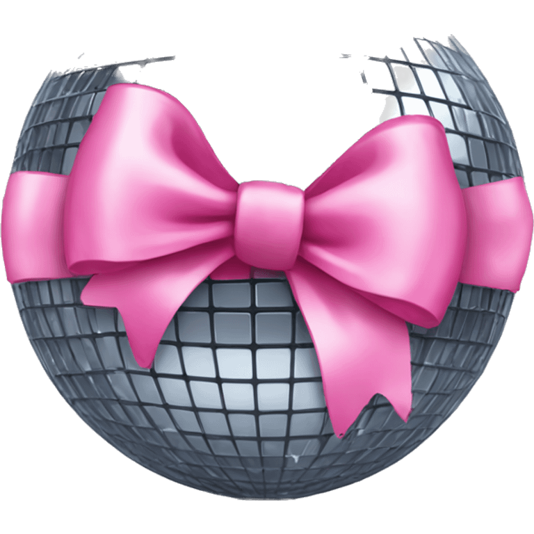 Disco ball with pink bow  emoji