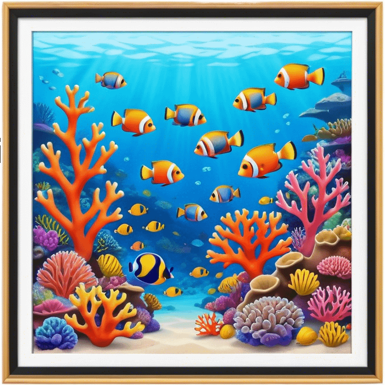 Great Barrier Reef Landmark Emoji – Featuring colorful coral formations and tropical fish. emoji