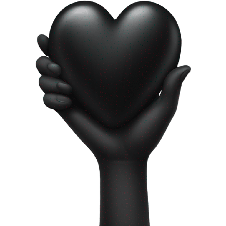 hand holding a black heart emoji