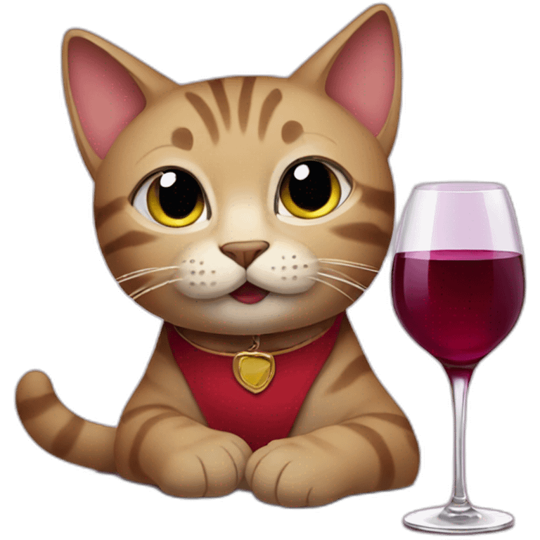 Cat drinking wine emoji