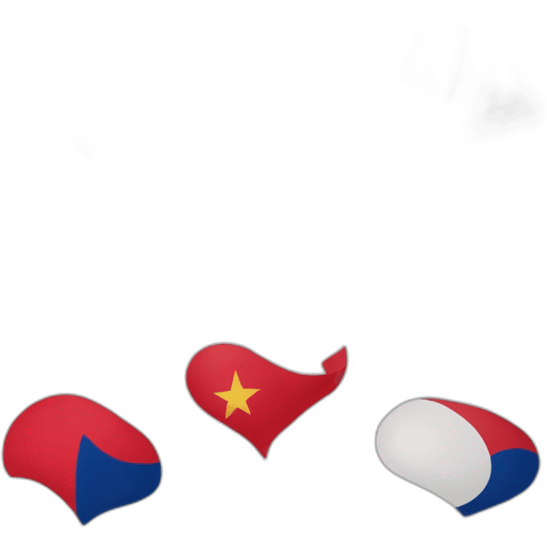 Cœur rouge avec le drapeau de la France et le drapeau du Maroc emoji