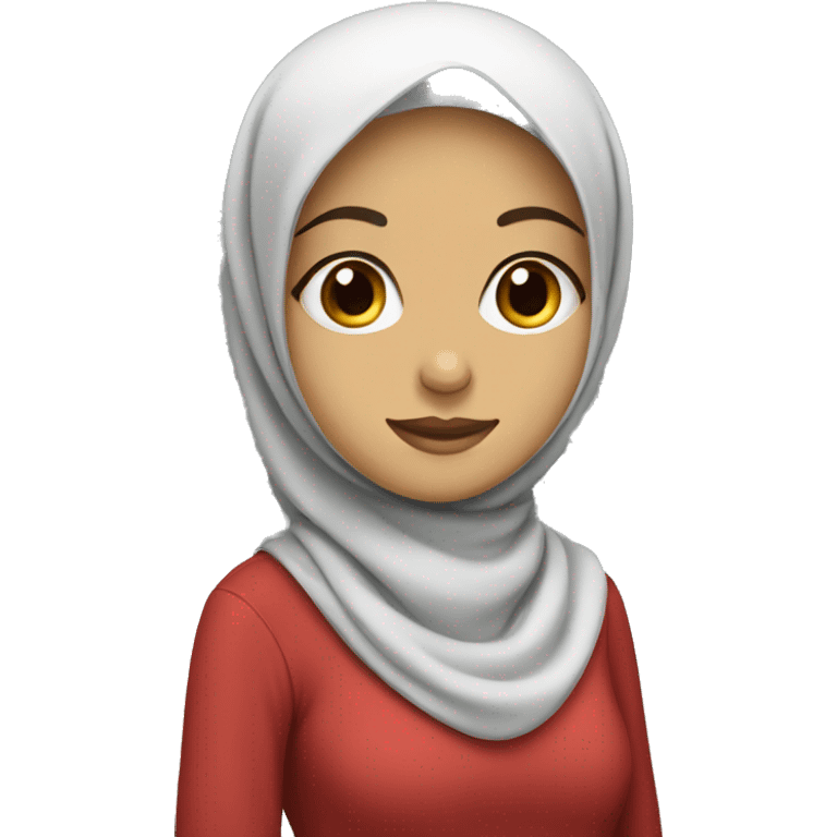 hijab girl with red shirt emoji