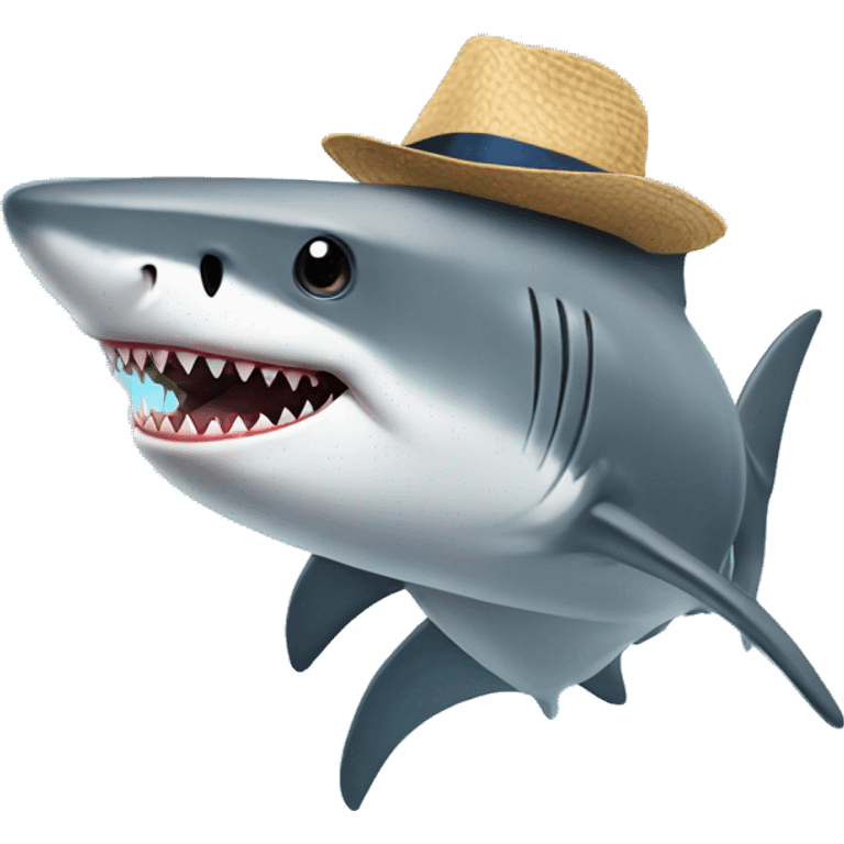 shark wearing hat emoji