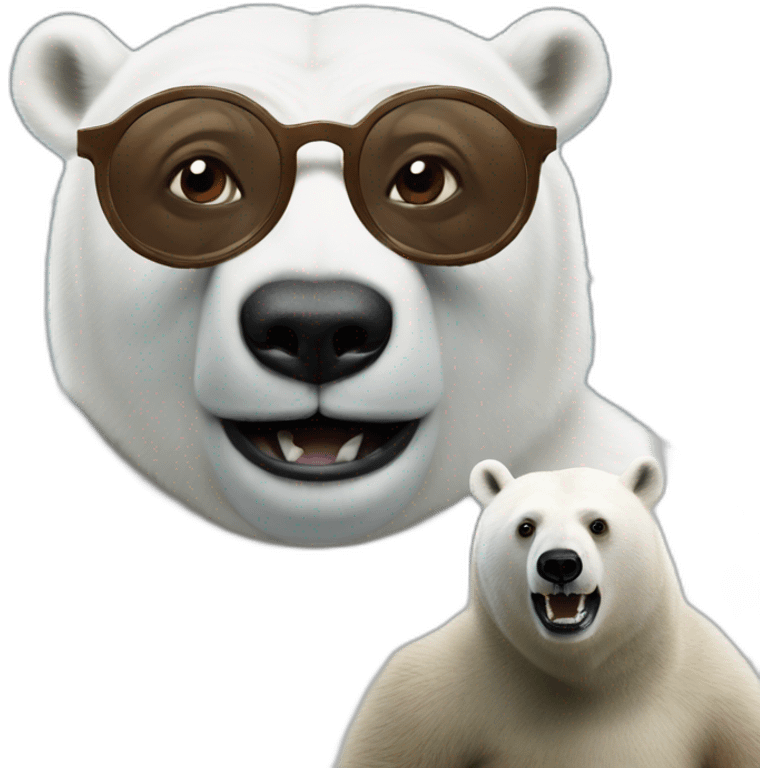 Desmond Tutu being racist to a polar bear emoji