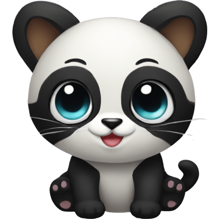 cute masked panda-cat-hybrid emoji