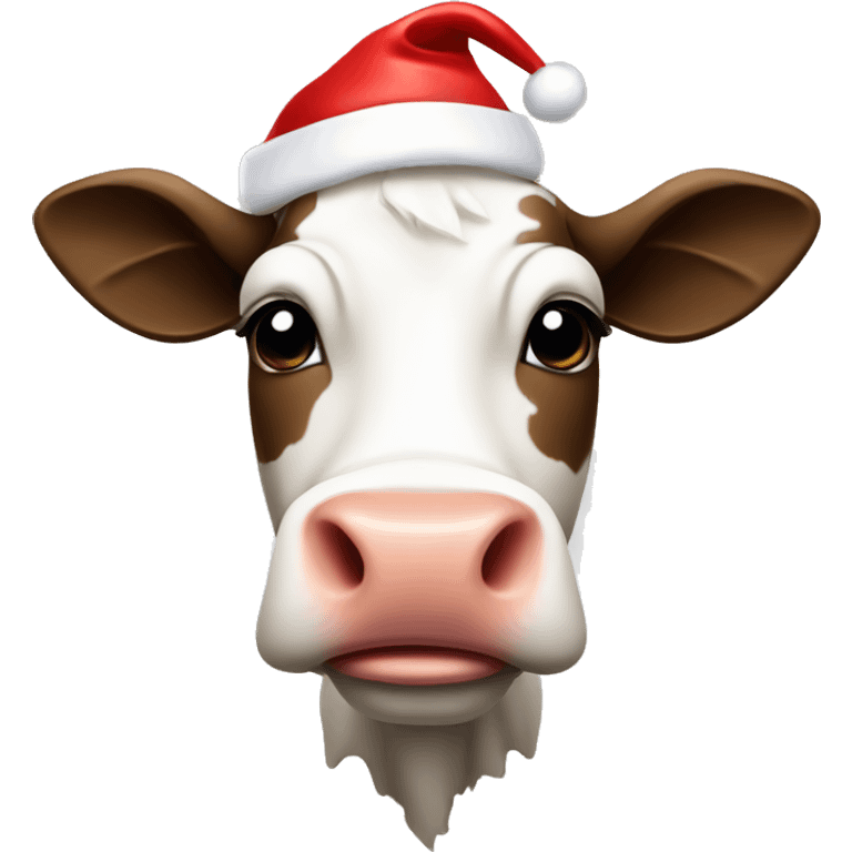 Cow with Santa hat emoji