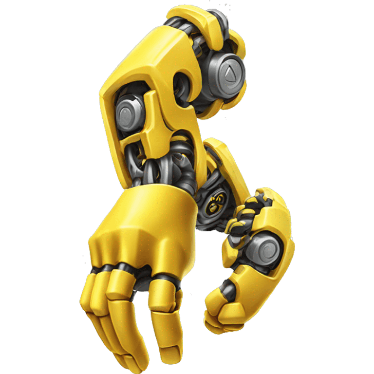 Flexing yellow mechanical cyborg bicep and arm emoji