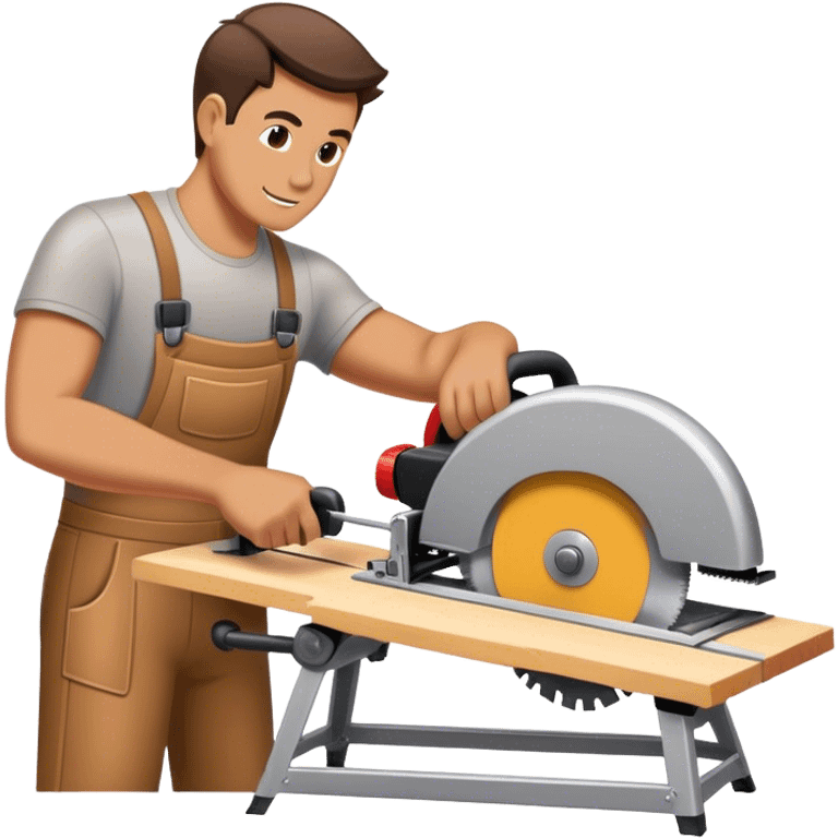 man using a tracksaw emoji