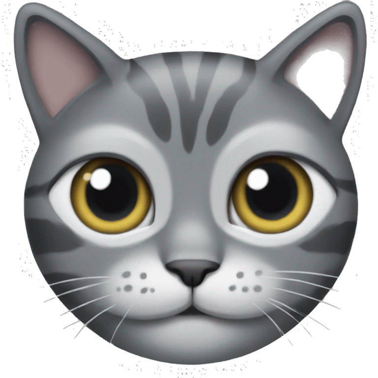 One eye missing grey cat emoji