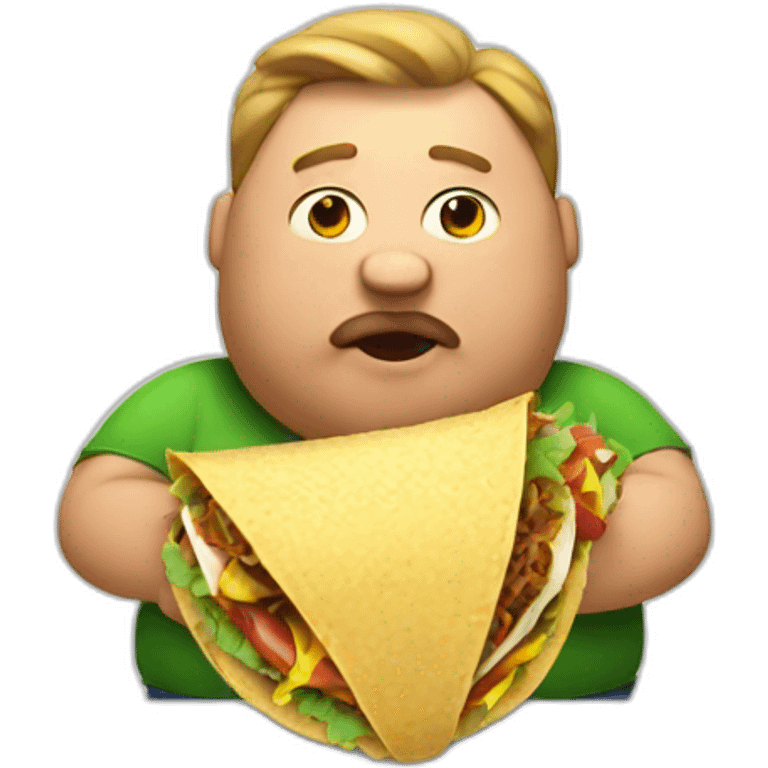 fat man eating taco emoji