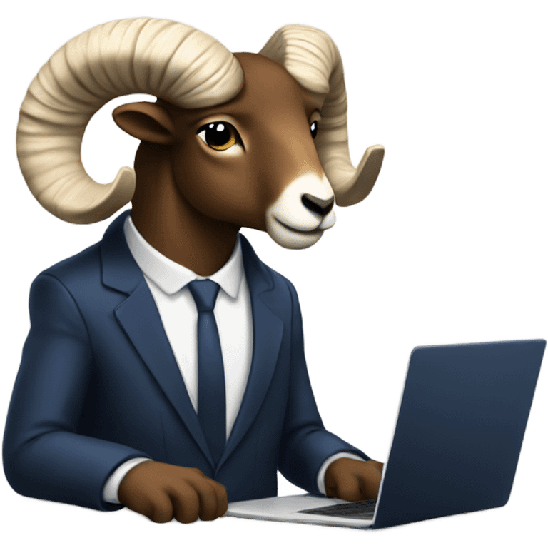 Rams in a suit and laptop emoji