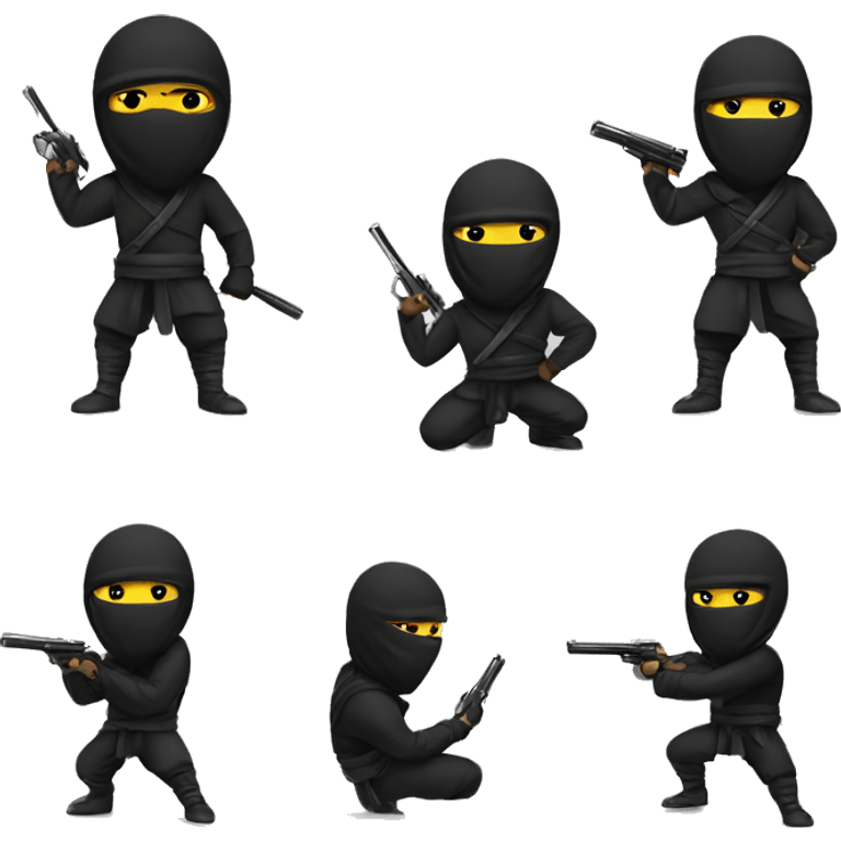 black ninja with gun emoji