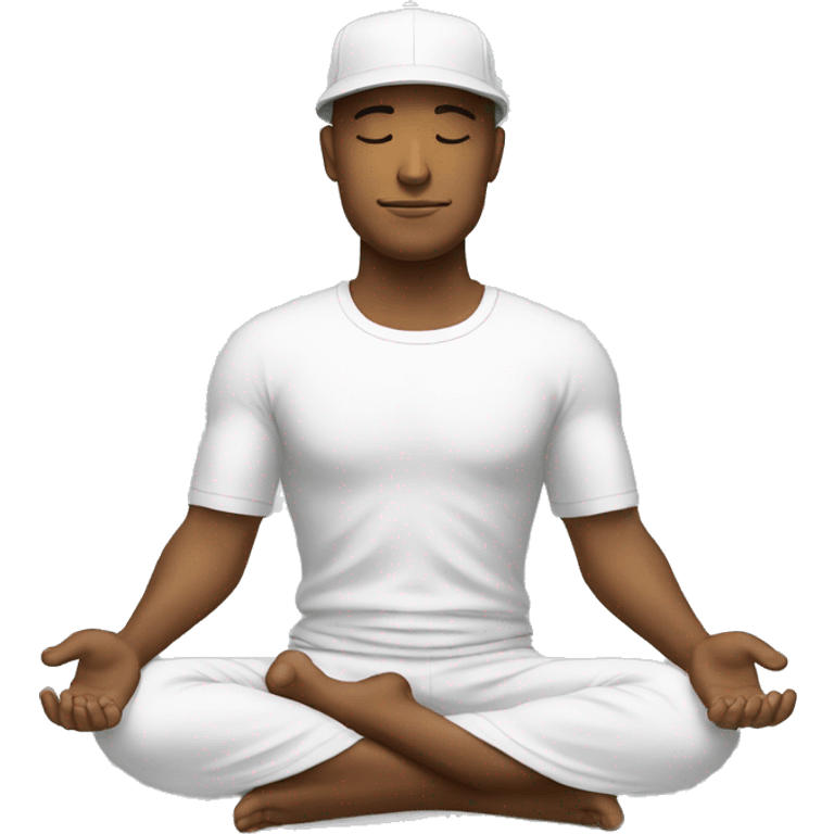 withe man meditation with cap emoji