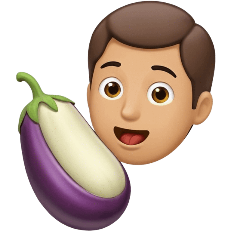 Man eating eggplant  emoji