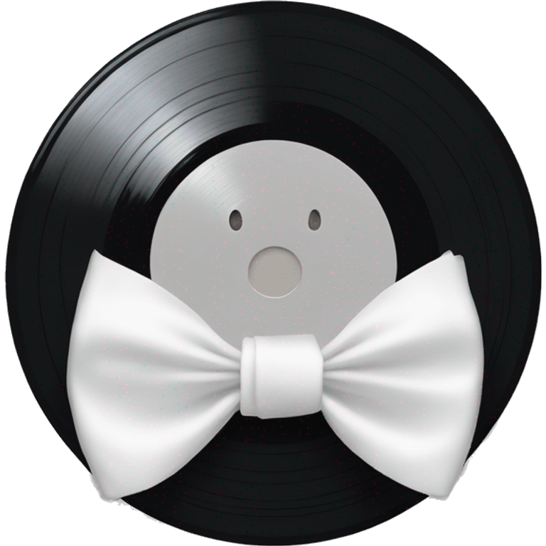 vinyl record with white bow emoji