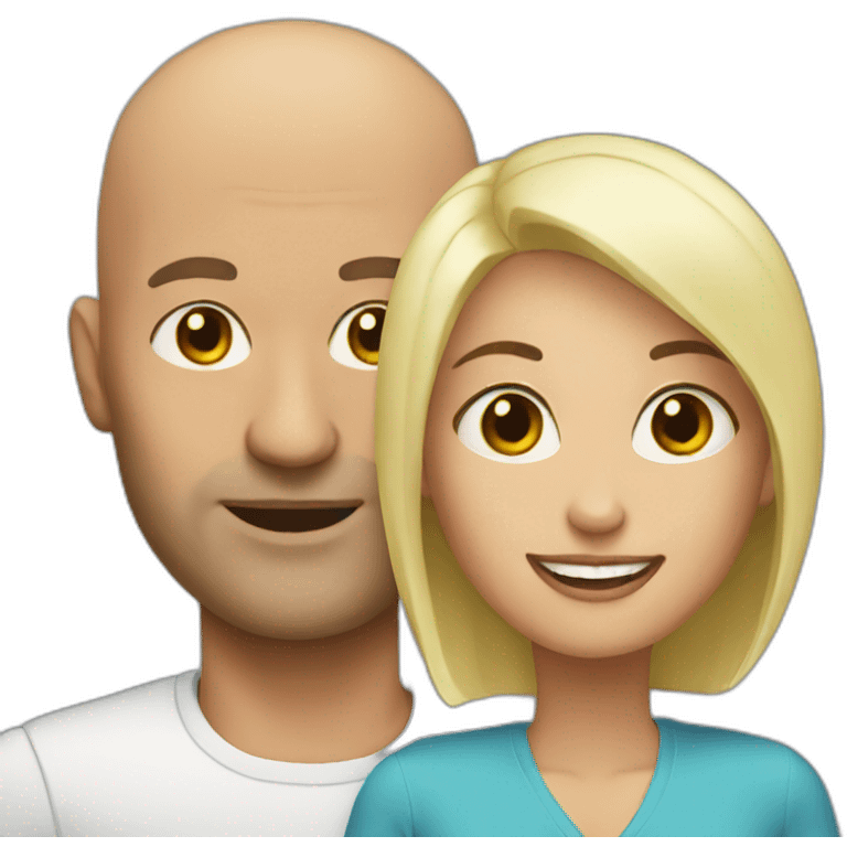 BALD MAN WITH WOMAN emoji