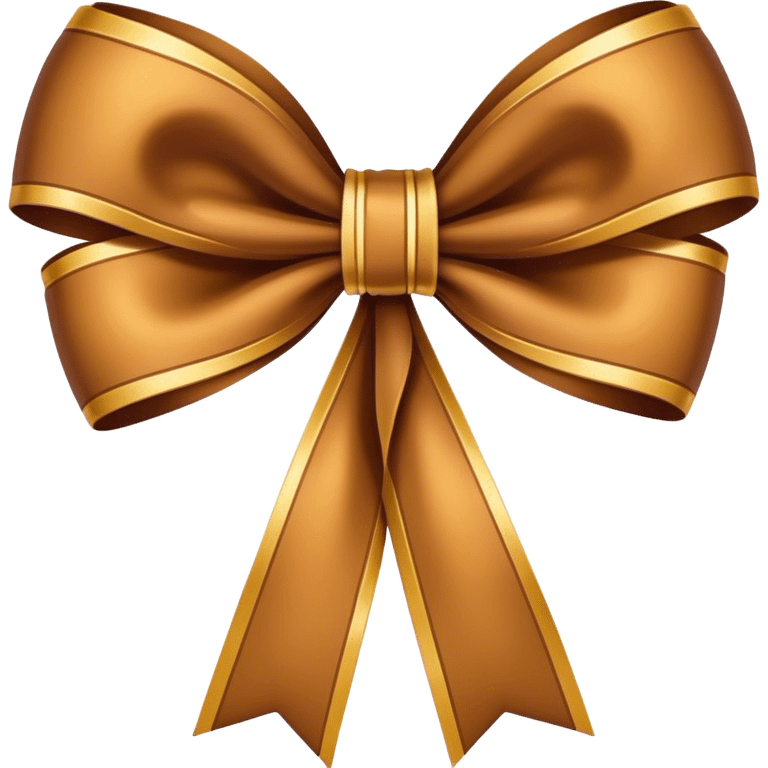 brown and gold bow emoji