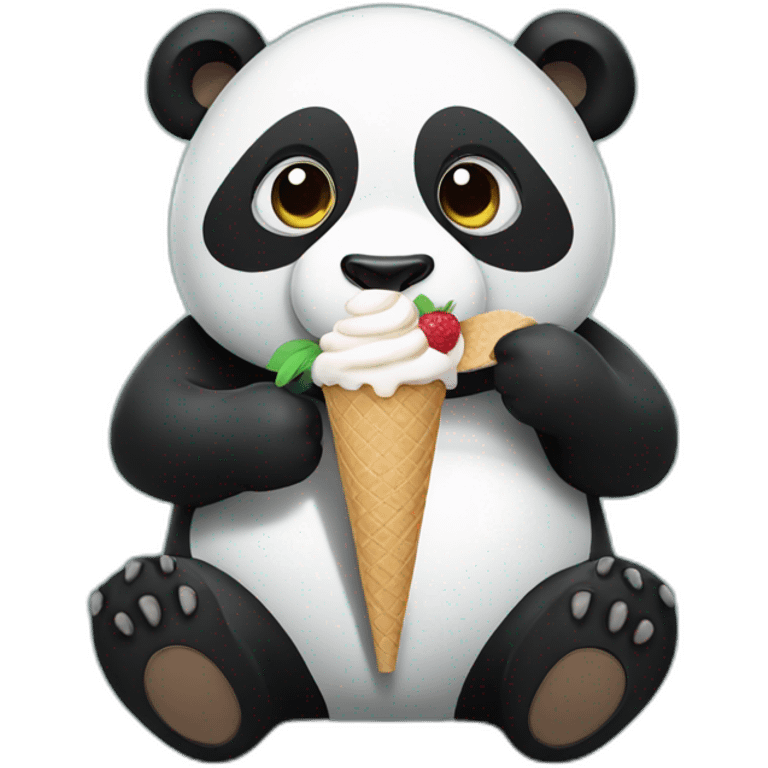 Panda eating ice cream emoji