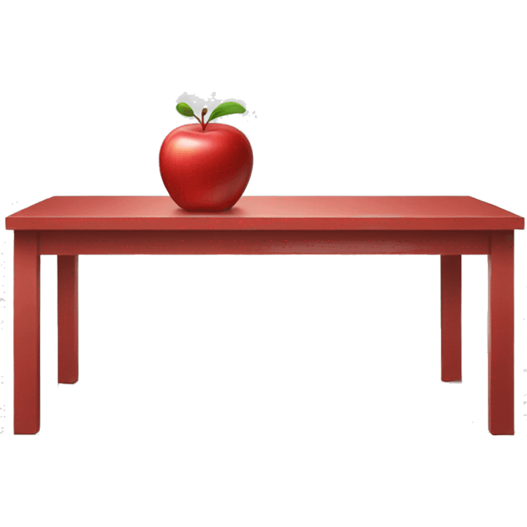 red apple on white table emoji