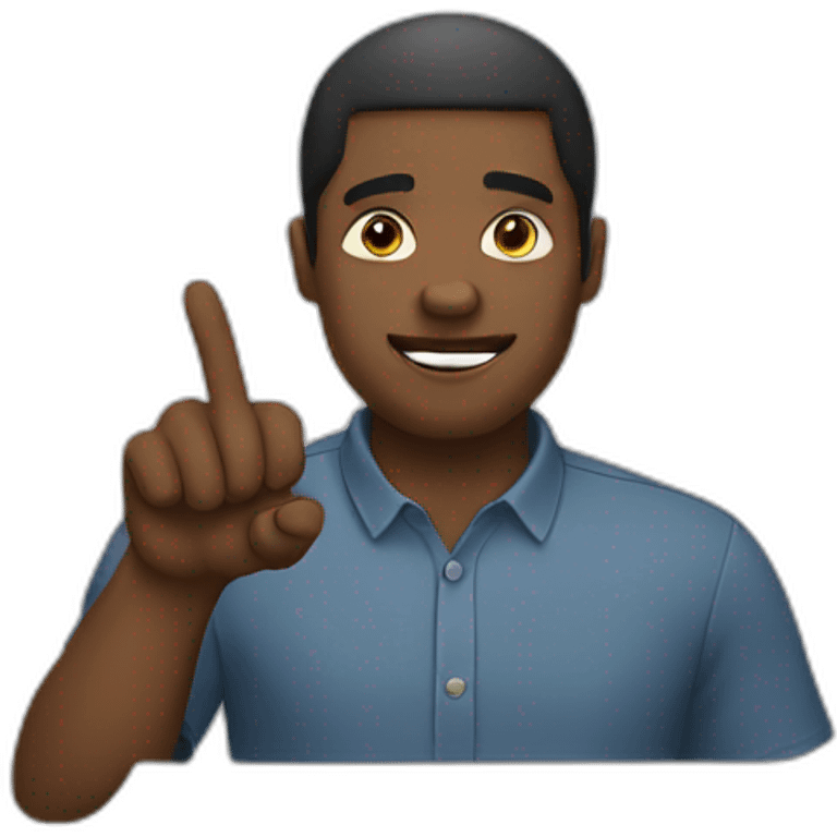 black man pointing his head emoji