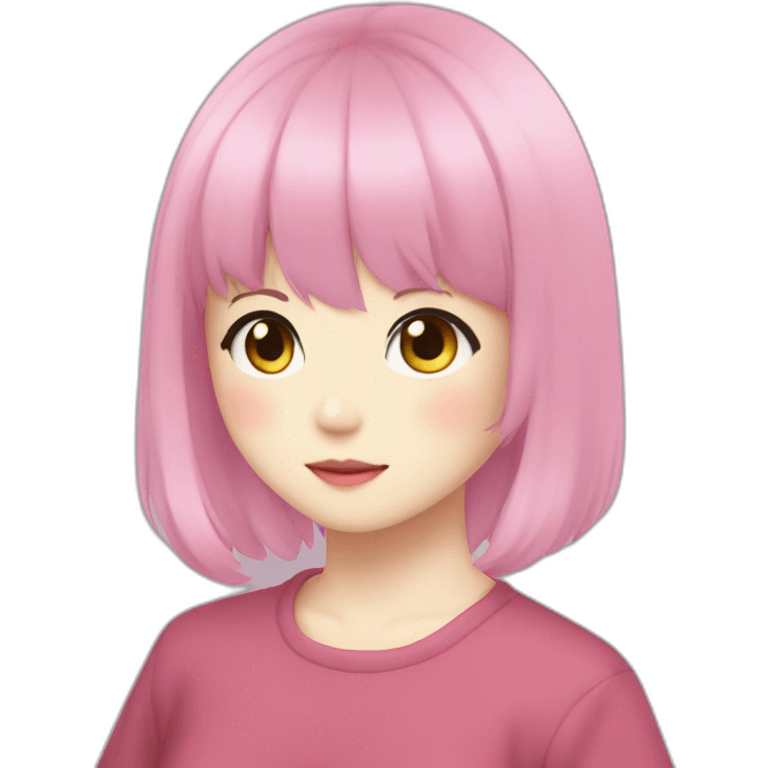 Nana Komatsu in Anime with Dark Pink Hair emoji