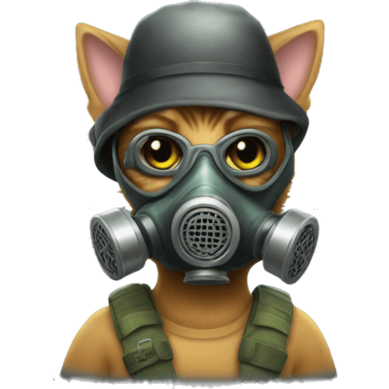 Kitty with Gas Mask emoji