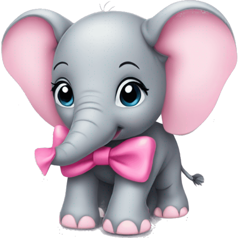 baby elephant with pink bow emoji