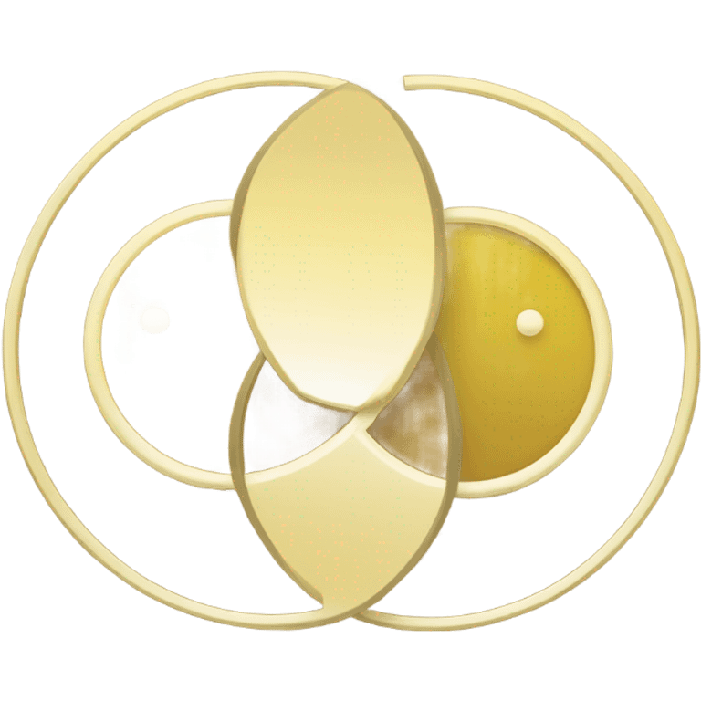 two overlapping circles in a rich yellow color (#FFD700). The circles should be identical in size and overlap by about 30-40% in the center, creating a vesica piscis shape. The design should be clean and minimal with a solid fill emoji