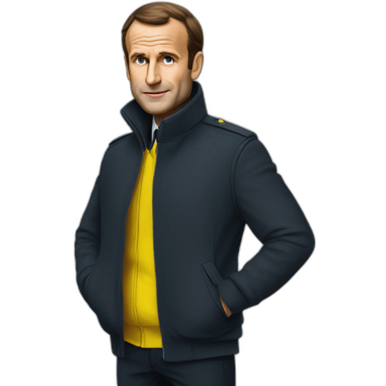 macron qui porte un gilet jaune emoji