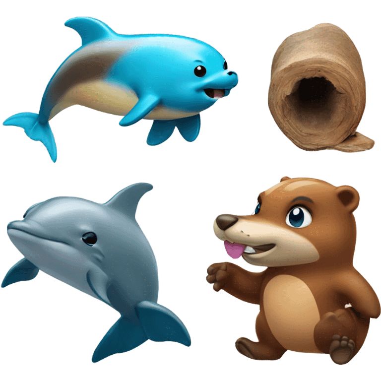 beaver and dolphin  emoji