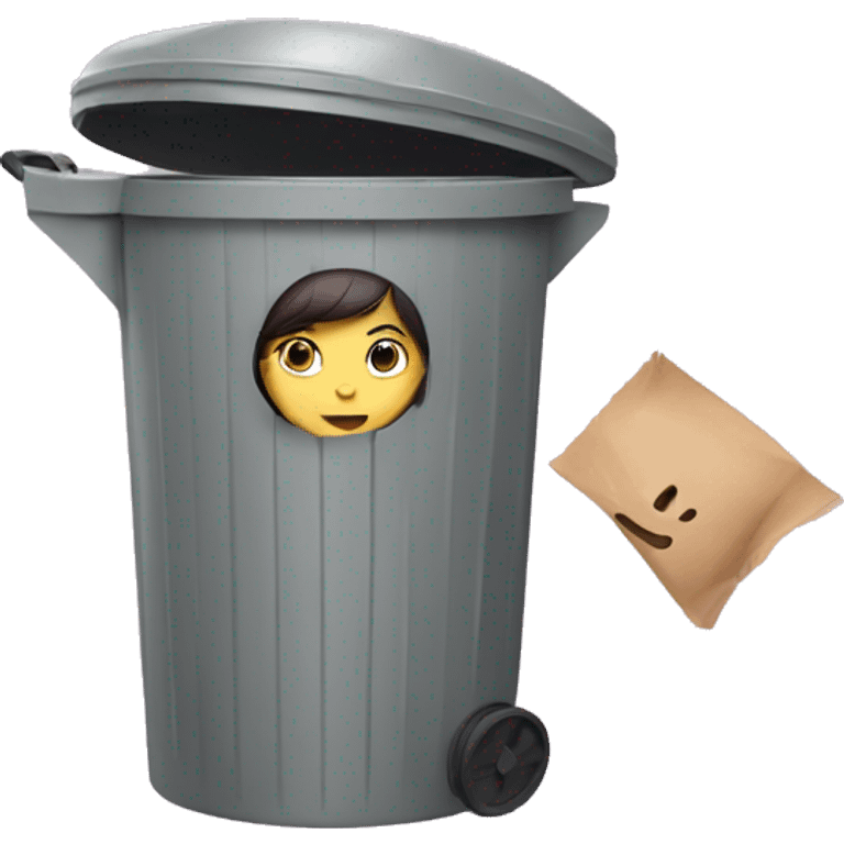 Girl in a trash can emoji