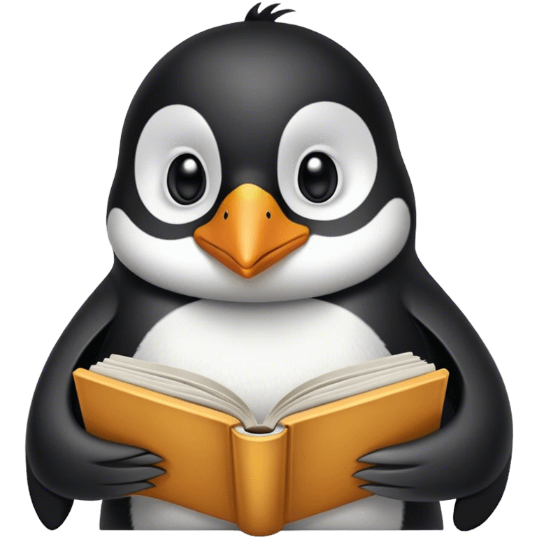 Penguin reading a book  emoji