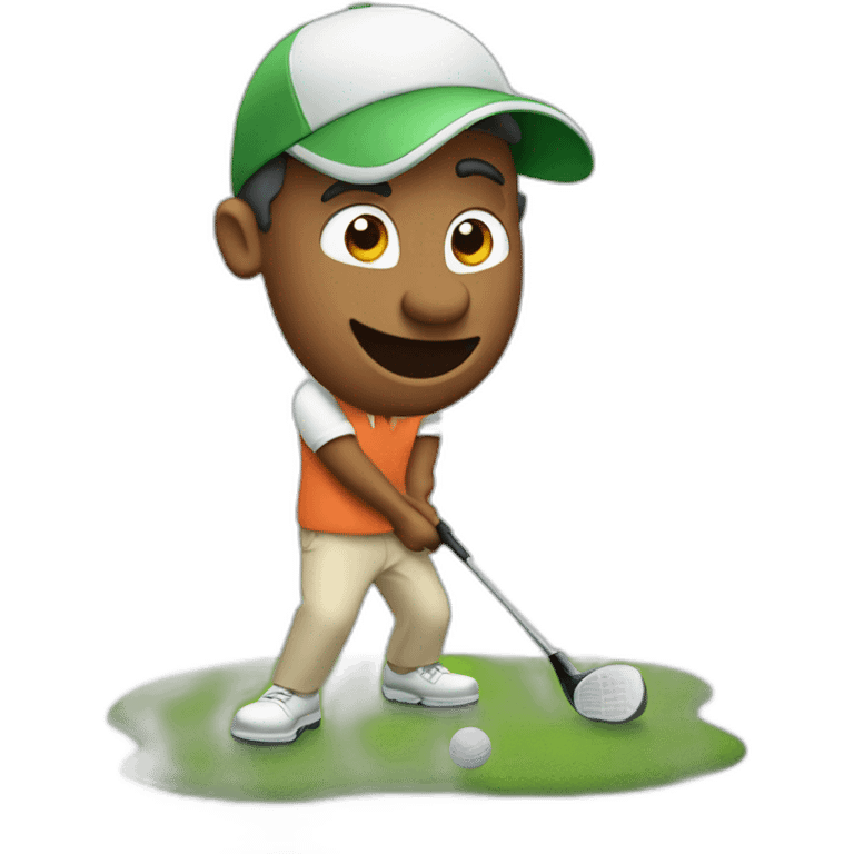 goofy golfing emoji