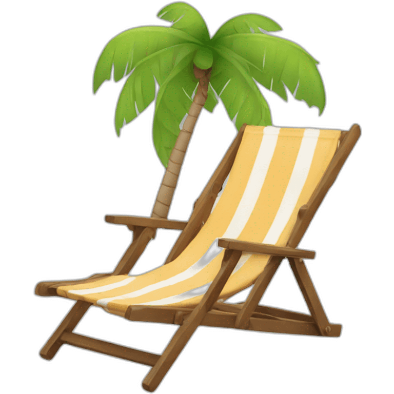 Beach Palm tree deckchair emoji