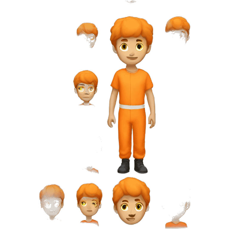 male prisoner in orange jumpsuit emoji