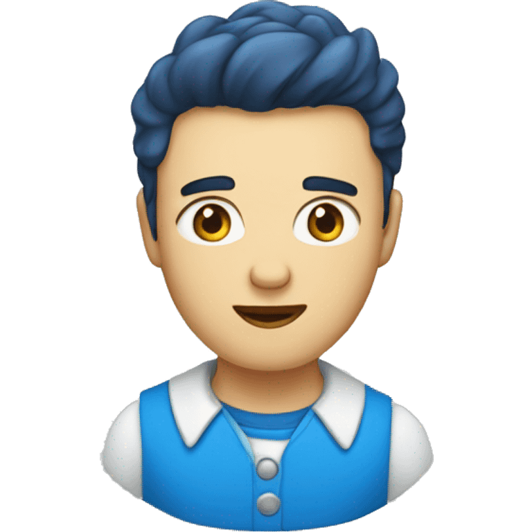 Homme calvitie et yeux bleus emoji