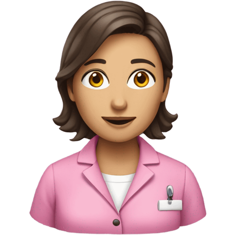 pink lab coat researcher brunette  emoji