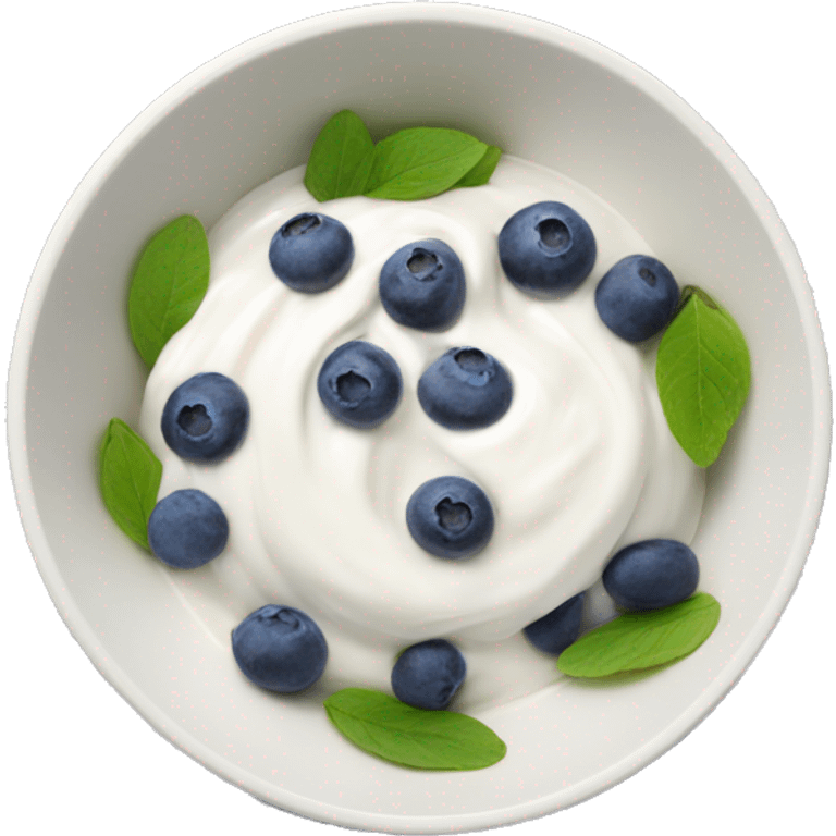 yoghurt bowl with blueberries emoji