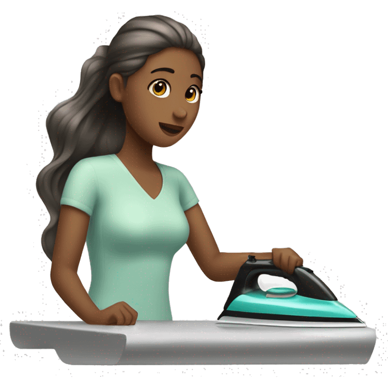 girl ironing hair  emoji