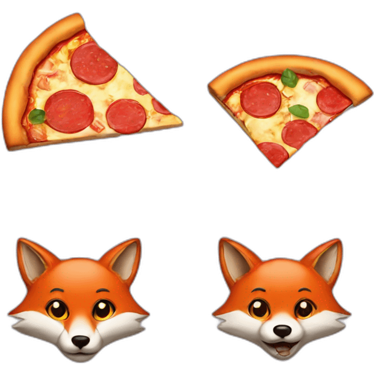 fox and pizza emoji