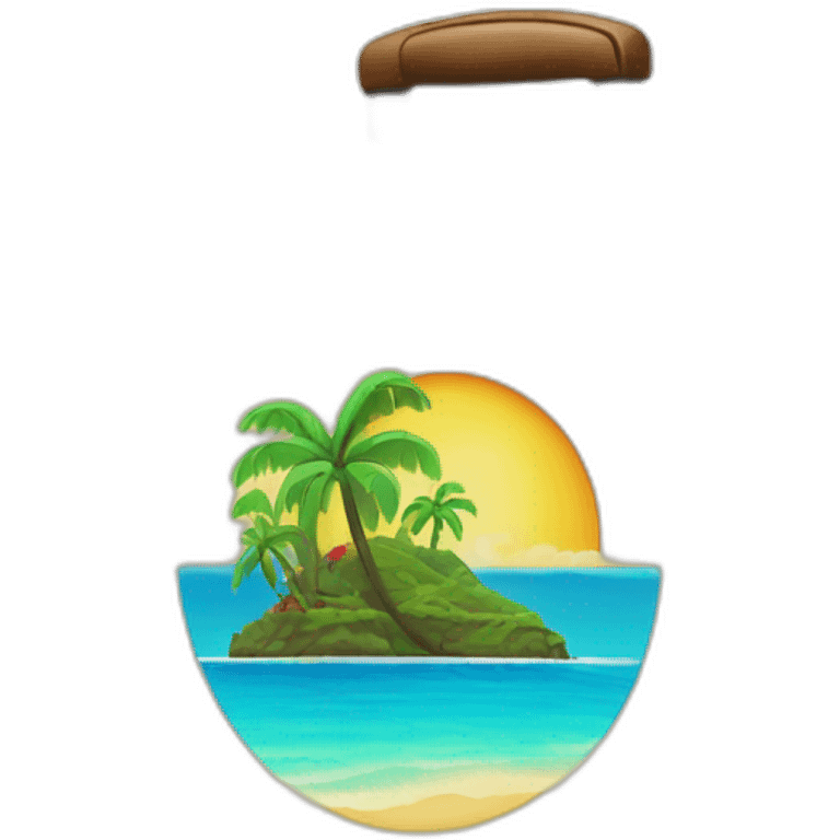 bright hawaian t-shirt in suitcase emoji