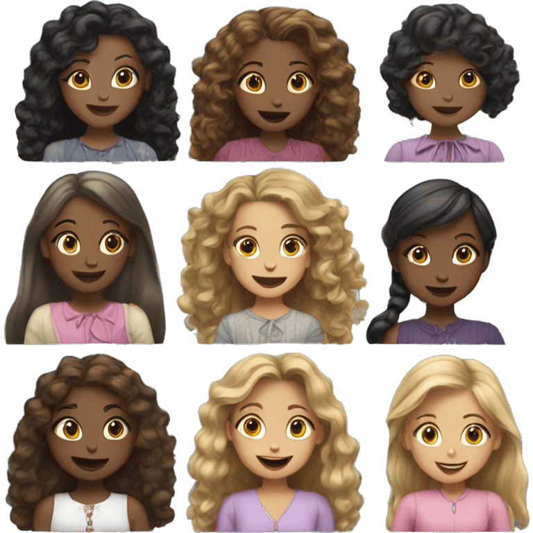 6 girls at a theater emoji