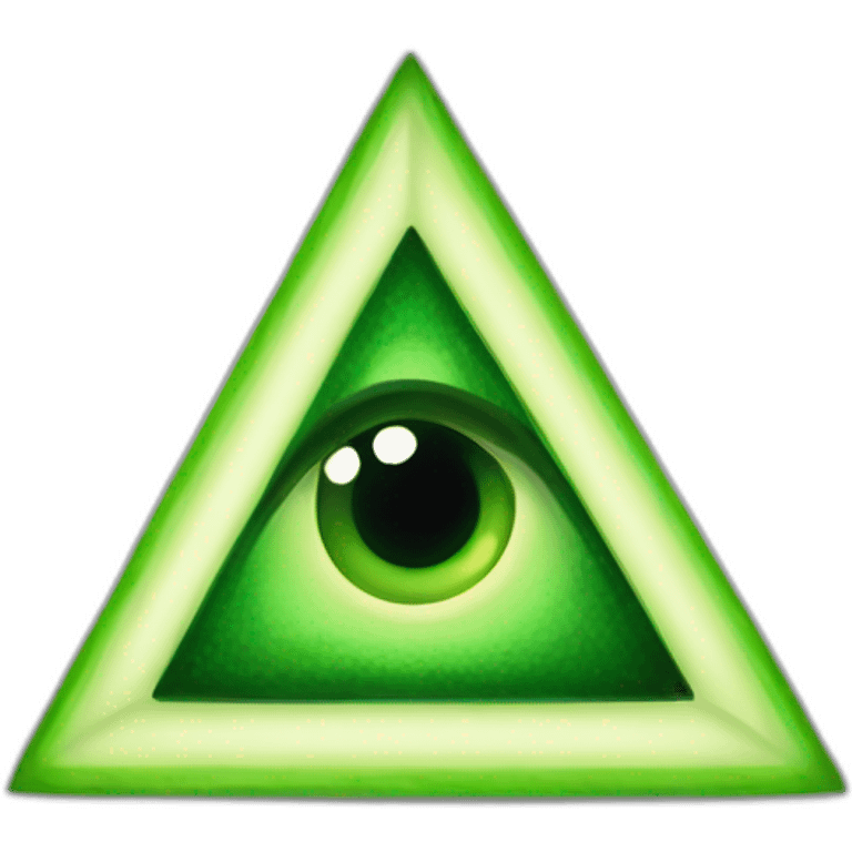 Illuminati triangle green eyes  emoji